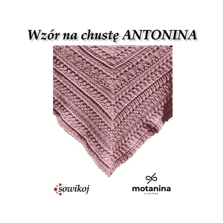 Wzór na trójkątną chustę Antonina na szydełko