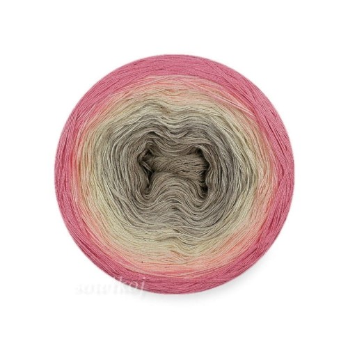 Włóczka cieniowana z długimi przejściami kolorów b714. Bawełna z akrylem