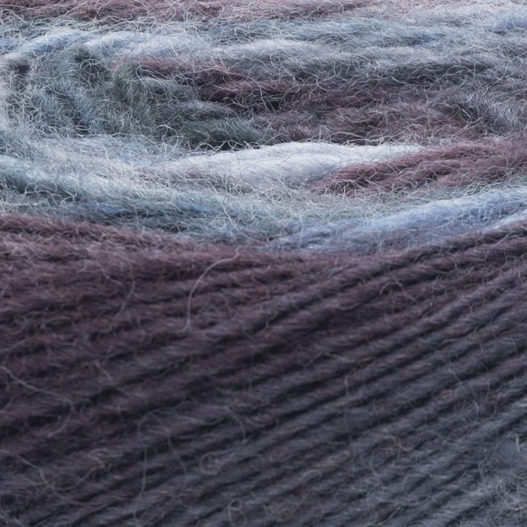 Wełna 100 % włóczka firmy Yarnart Lana fresco kolor 8116. Niebieskoszary z bakłażanem