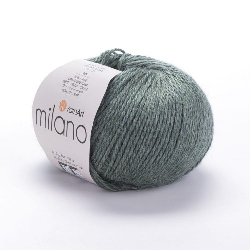 Przyjemna w dotyku włóczka Milano 875 szałwia. mieszanka z wełną alpaka i wiskozą
