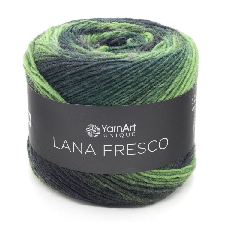 Włóczka YarnArt - wełna Lana fresco kolor 8104 - mieszanka zieleni - piękny soczysty zielony