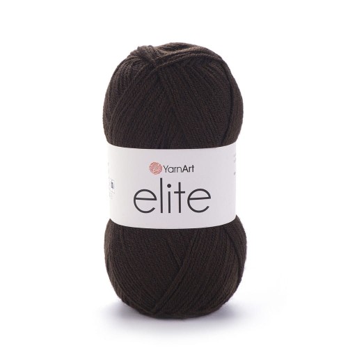 Ciemno brązowa gładka włóczka Yarnart Elite kolor 217
