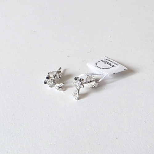 Mini kolczyki rybki - srebro próby 925