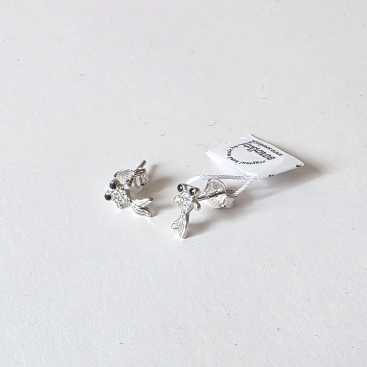 Mini kolczyki rybki - srebro próby 925