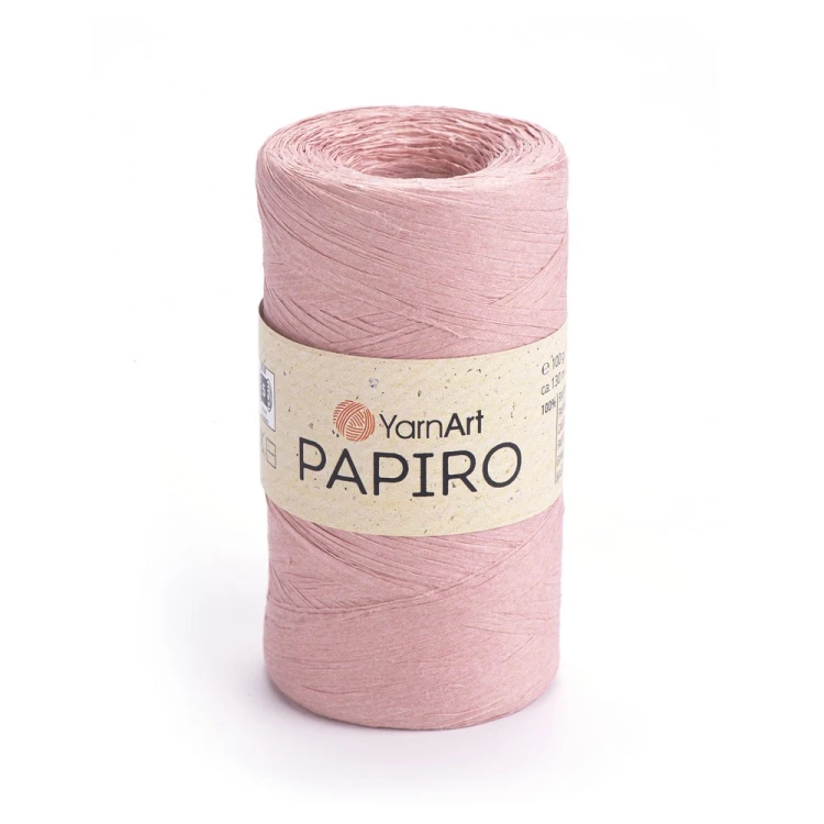 Rafia  włóczka papierowa na kapelusze i koszyki Yarnart papiro 1326. pudrowy róż