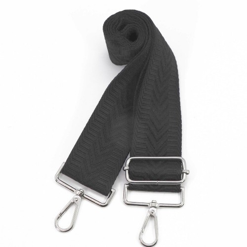 czarny pas - Pasek wymienny - zapas do torebki parciany czarny