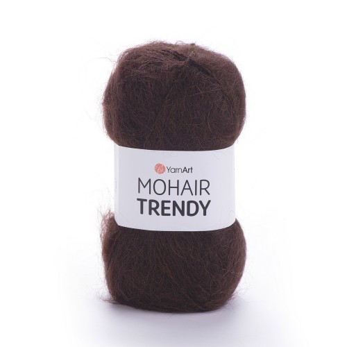 Włóczka mohair trendy 123, czekoladowy brąz.
