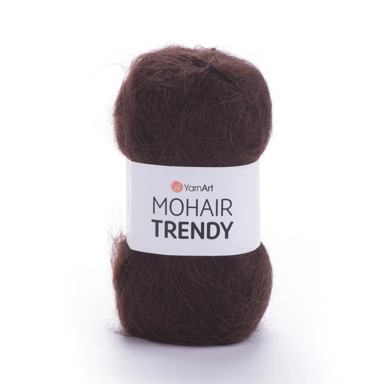 Włóczka mohair trendy 123, czekoladowy brąz.