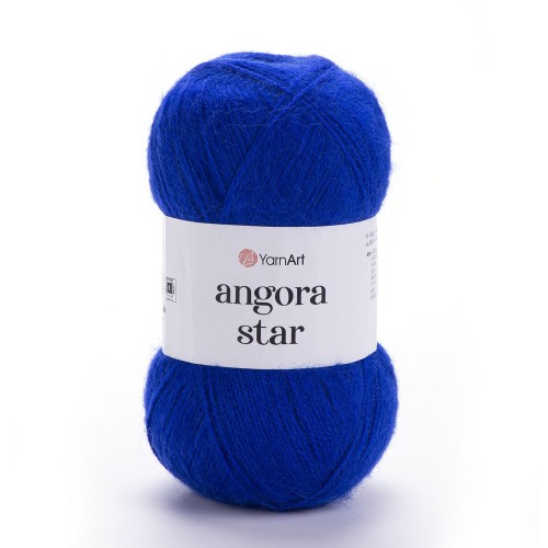 Miękka włóczka z długim włosem Yarnart Angora star 152  chabrowy niebieski szafir