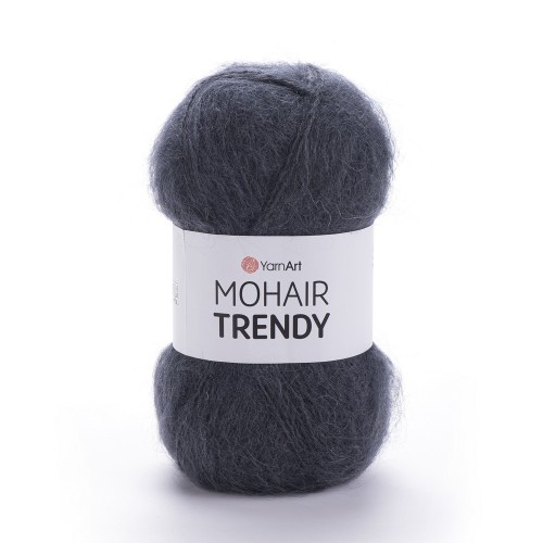 Włóczka moherowa z długim włosem Yarnart Mohair trendy 118. ciemny szary popielaty