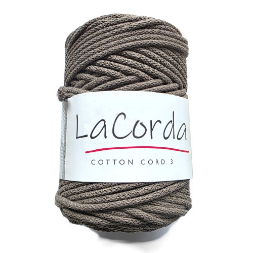 Sznurek bawełniany do makramy i szydełka kolor 200 - mokka- szare kakao  - grubość 3mm