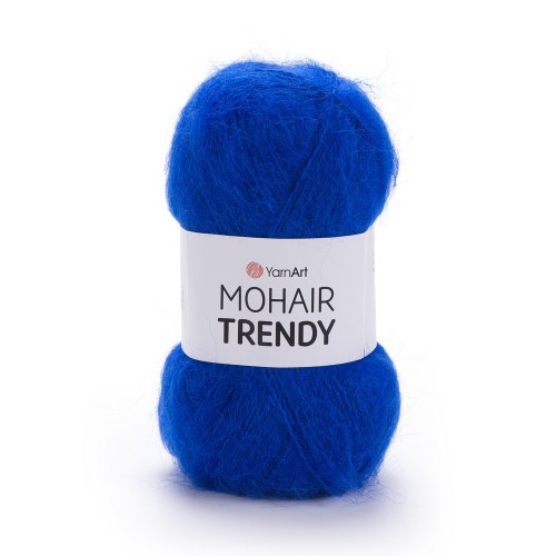 Włóczka moherowa z długim włosem Yarnart Mohair Trendy 128. Chabrowy niebieski