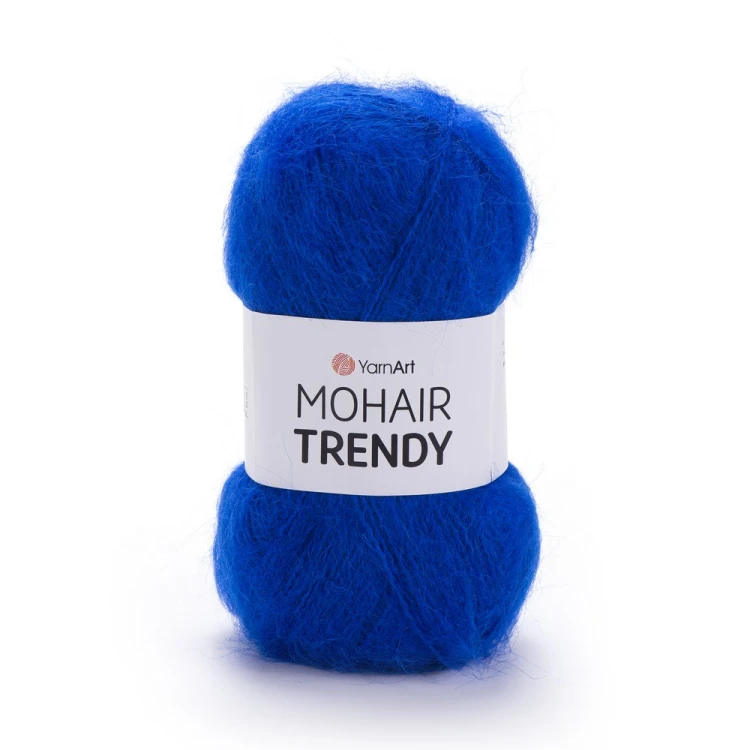 Włóczka moherowa z długim włosem Yarnart Mohair Trendy 128. Chabrowy niebieski