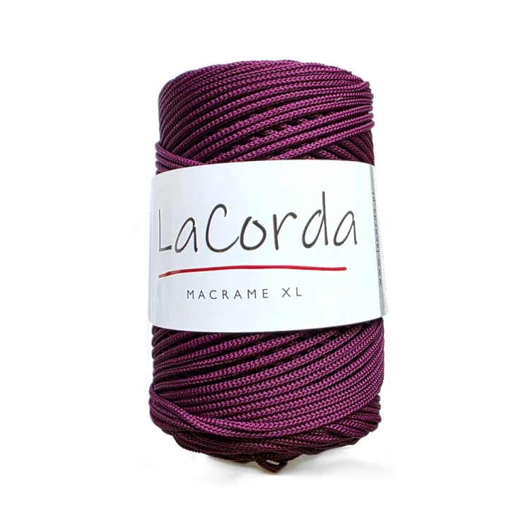 Sznurek poliestrowy pleciony okrągły 3mm w kolorze zgniecionej jagody - fiolet 270.