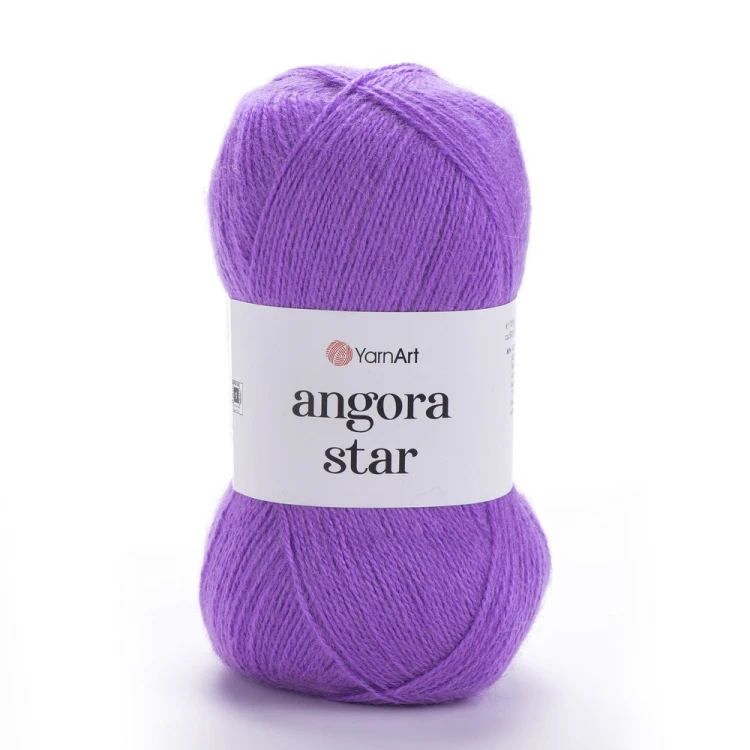 Yarnart angora star włóczka w kolorze spokojnego fioletu 9561. Wełna z akrylem.