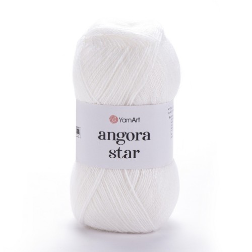 Włóczka z długim włosem moher Angora star biały kolor 501.