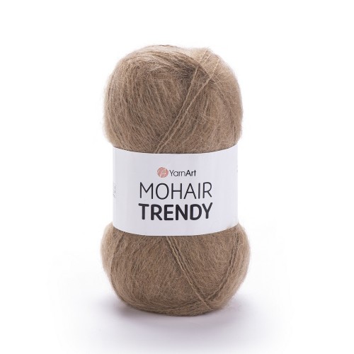 Włóczka moherowa Mohair trendy 116. Ciepły orzechowy brąz