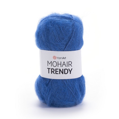 Miękka włóczka z długim włosem Mohair trendy Yarnart kolor niebieski jeans 140.