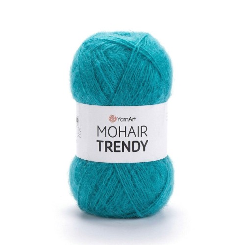 Piękna miękka włóczka z długim włosem Yarnart mohair trendy  106. Szmaragdowy turkus