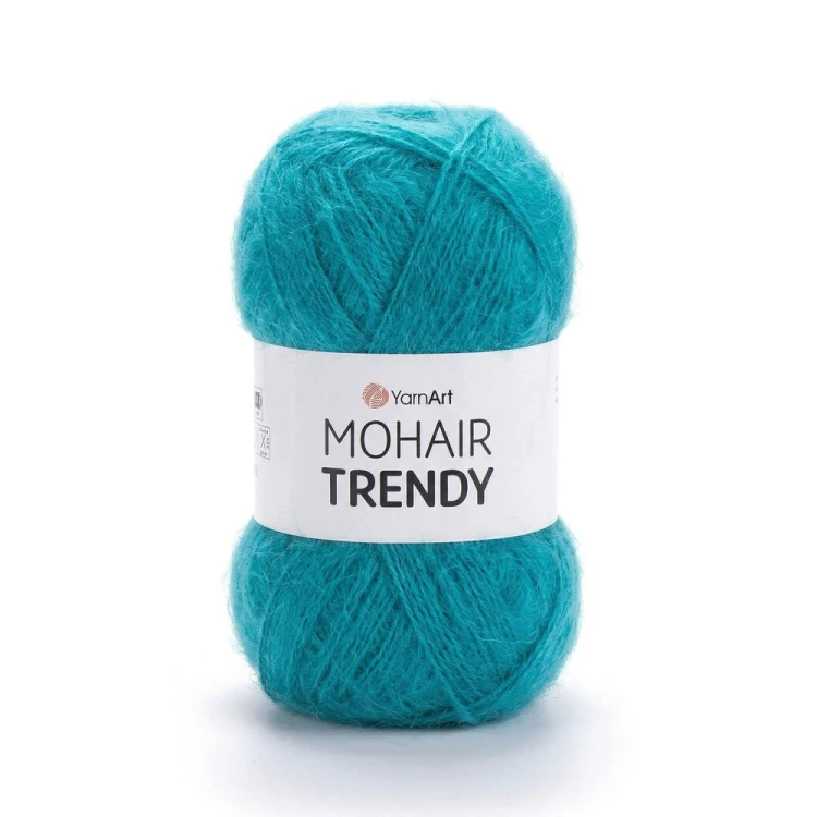 Piękna miękka włóczka z długim włosem Yarnart mohair trendy  106. Szmaragdowy turkus