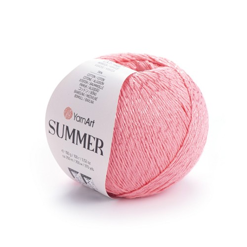 Włóczka na lato - wiskoza z bawełną Yarnart summer 10 w kolorze koralowym
