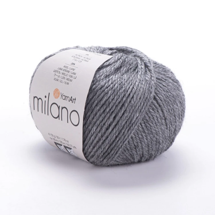 Miękka i miła w dotyku włóczka z wełną i alpaką Yarn art milano średni szary 868.