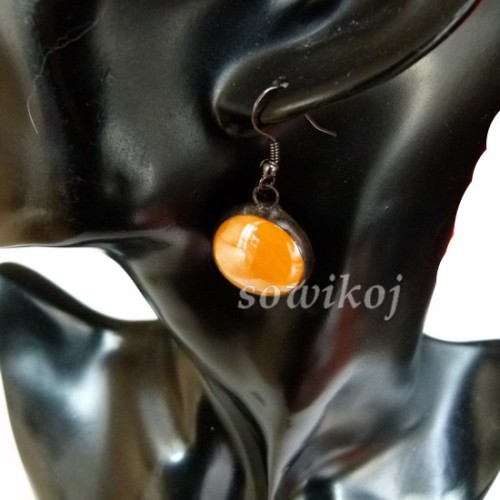 Biżuteria witrażowa kolczyki ręcznie robione żółte