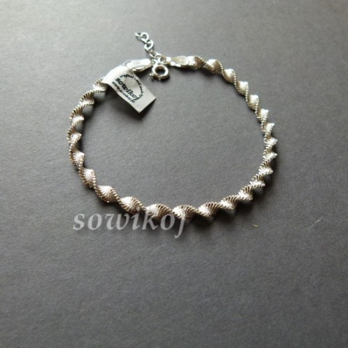 Bransoletka srebrna skręcona