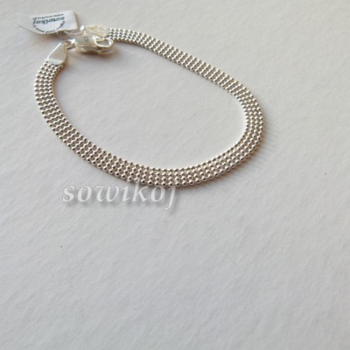 Bransoletka lub łańcuszek srebrny płasek kuleczki