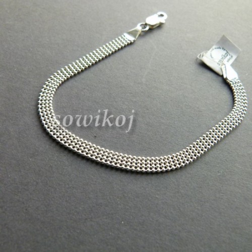 Bransoletka srebrna płaska kuleczki