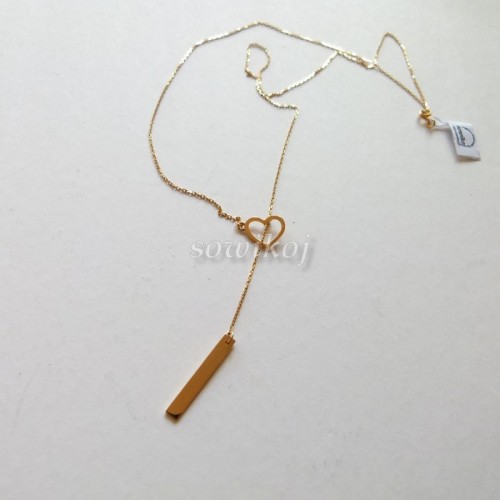 Serduszko - pozłacane srebro zawieszka i łańcuszek