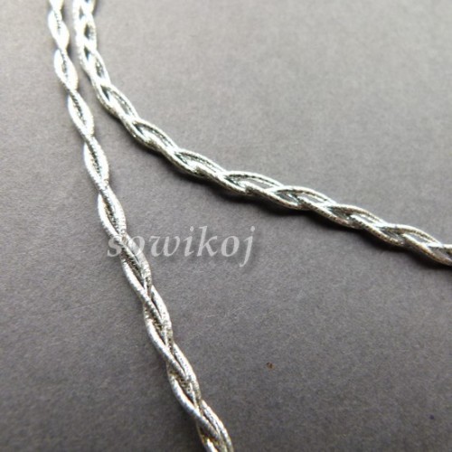 Srebrne łańcuszki warkoczyk pleciony