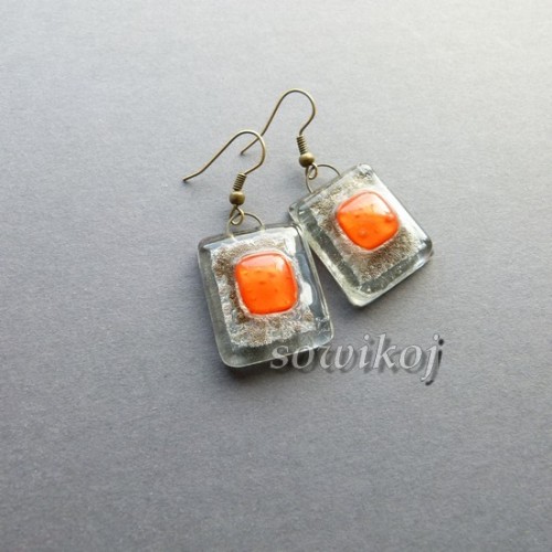 Szklane kolczyki Orange