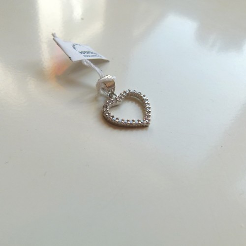 zawieszka srebrna z cyrkoniami serce