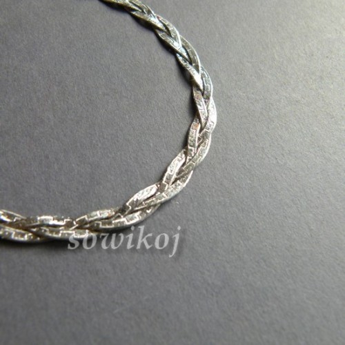 Bransoletka srebrna warkocz pleciony
