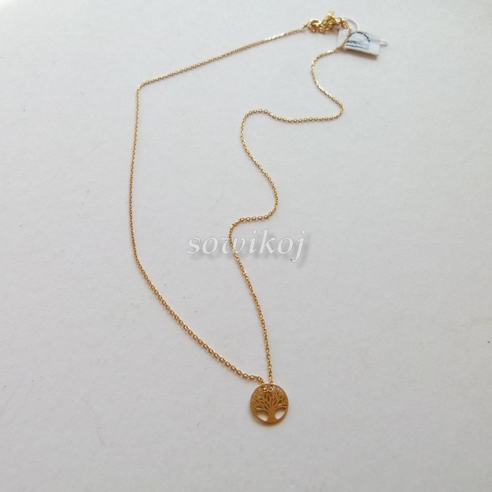 Srebrny łańcuszek pozłacany - z zawieszką drzewko