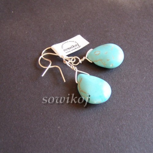 Kolczyki srebrne z kamieniem - small drop