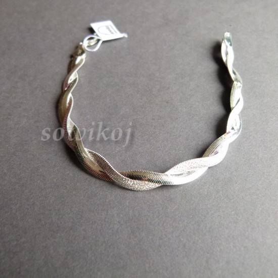 Srebrna bransoletka plecionka mat