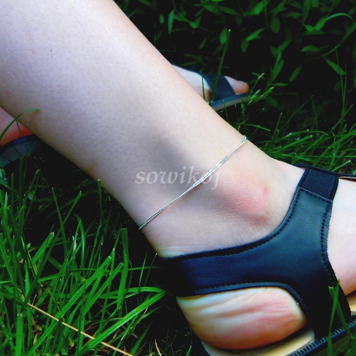 Bransoletka srebrna na nogę