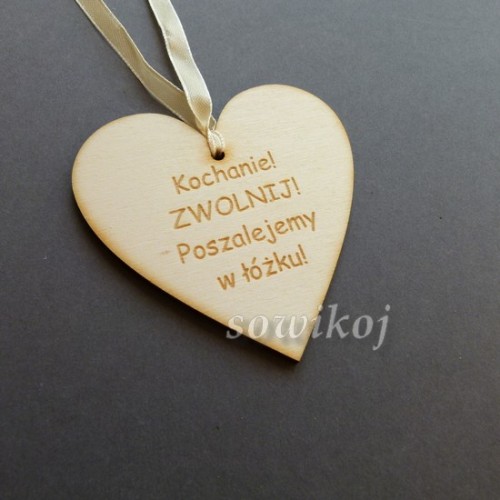 serduszko drewniane z napisem