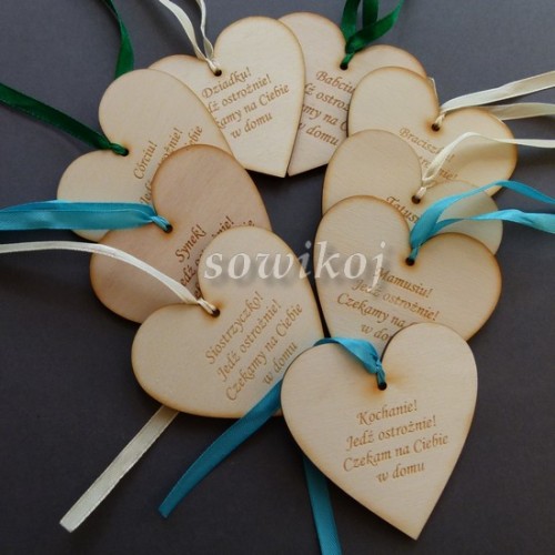 serce drewniane z napisem