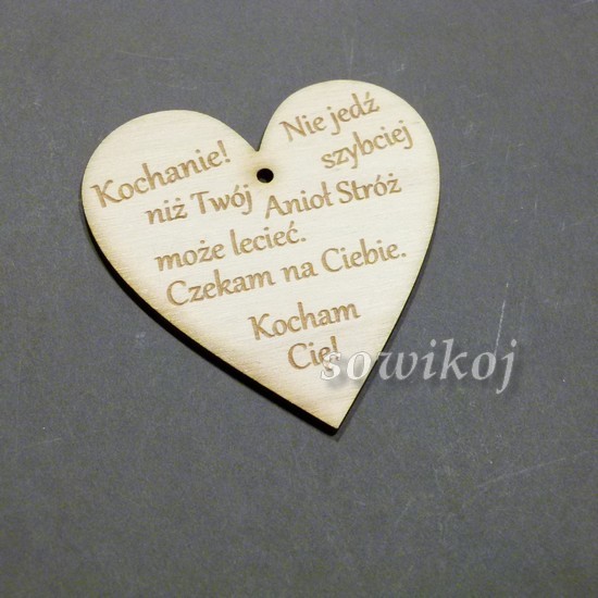 serduszko drewniane z napisem