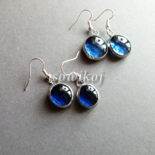 Kolczyki witrażowe ręcznie robione 