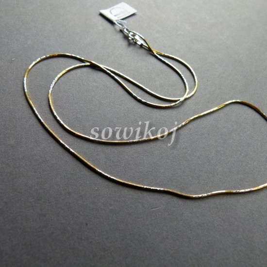 srebro - łańcuszki pozłacane