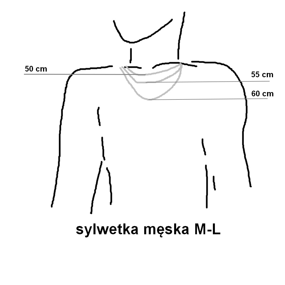 Długość łańcuszków męskich na szczupłej sylwetce